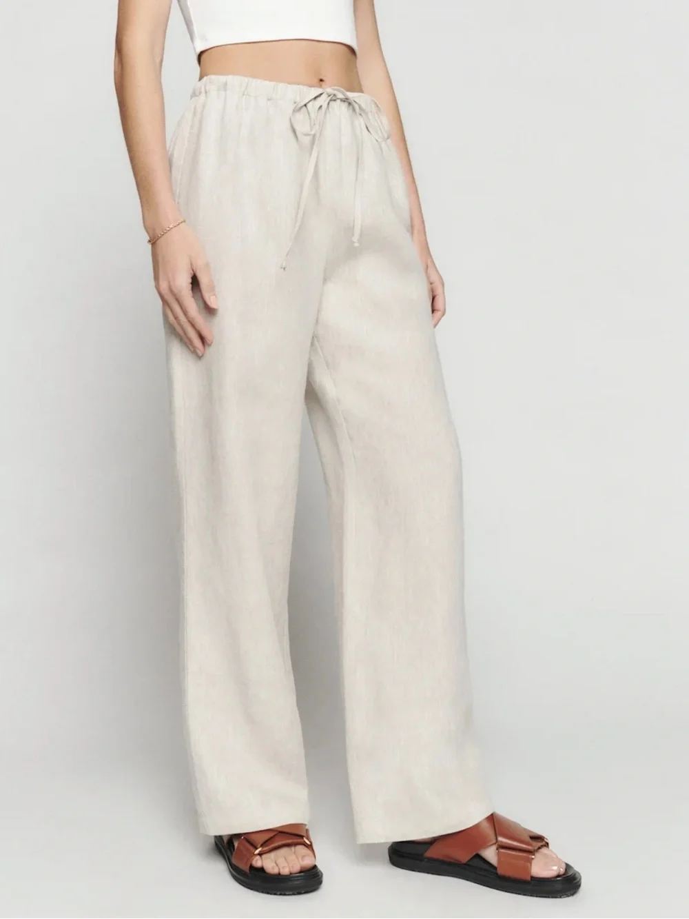Reformation Olina Linen Pant in Oat size XS